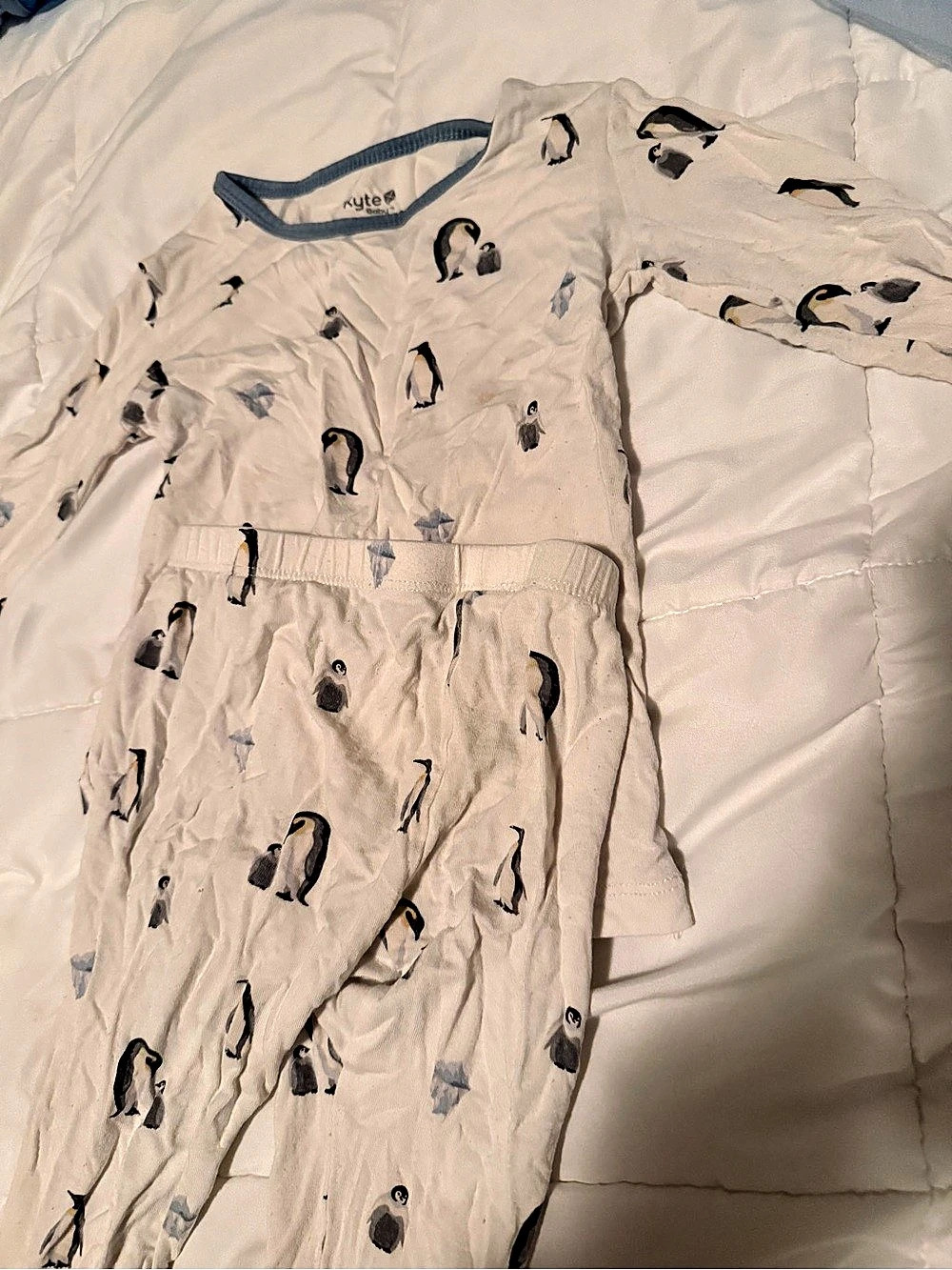 Kyte Baby Long Sleeve Pajama Set Kids Penguin White